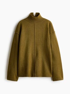 NWT Seam-Detail Mock Turtleneck Sweater